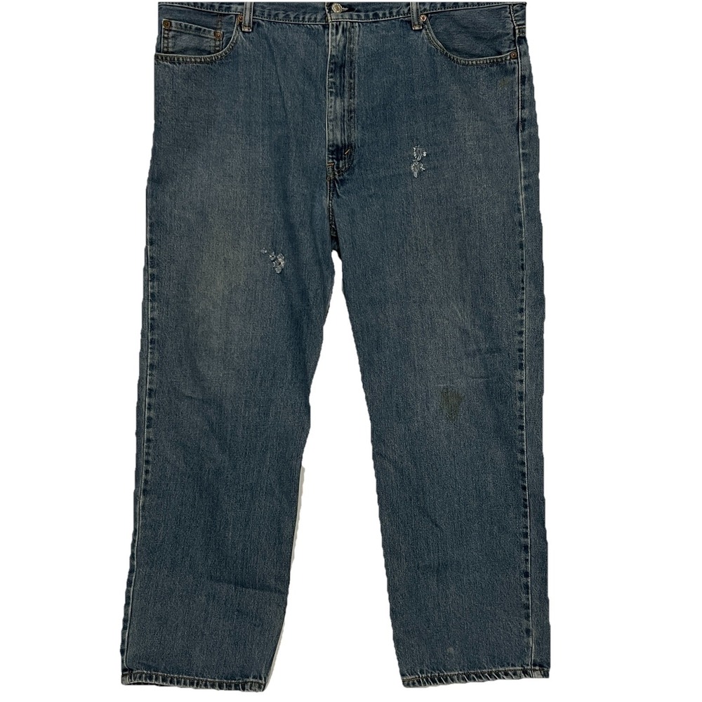 Levis 550 Jeans Distressed Men 42x30 Blue Relaxed Fit Straight Leg Stretch Denim